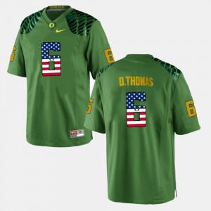 Men's Oregon Ducks US Flag Fashion Green De'Anthony Thomas #6 Jersey 755318-378
