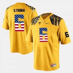 Men's Oregon Ducks US Flag Fashion Yellow De'Anthony Thomas #6 Jersey 893454-274