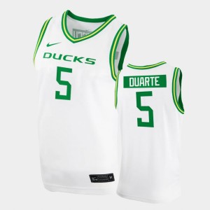Men's Oregon Ducks College Basketball White Chris Duarte #5 2020-21 Replica Jersey 832736-107