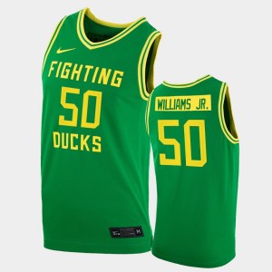 Men's Oregon Ducks College Basketball Green Eric Williams Jr. #50 2020-21 Replica Jersey 500426-927