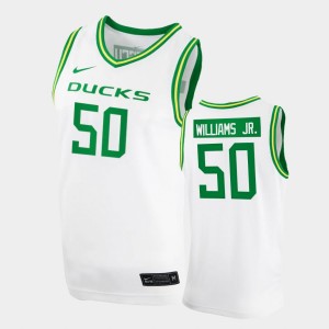 Men's Oregon Ducks College Basketball White Eric Williams Jr. #50 2020-21 Replica Jersey 974560-329