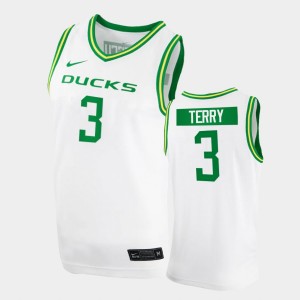Men's Oregon Ducks College Basketball White Jalen Terry #3 2020-21 Replica Jersey 675965-688