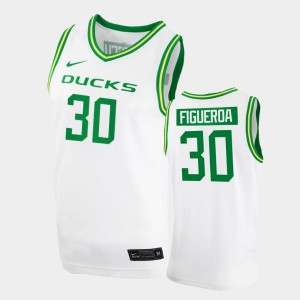 Men's Oregon Ducks College Basketball White L.J. Figueroa #30 2020-21 Replica Jersey 870571-882