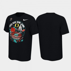 Men's Oregon Ducks 2020 Rose Bowl Bound Black Illustration T-Shirt 649423-802