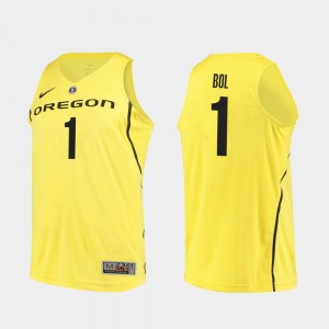 Men's Oregon Ducks Authentic Yellow Bol Bol #1 College Basketball Jersey 876640-959