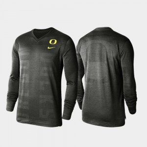 Men's Oregon Ducks Football Sideline Charcoal Fuse 360 Player Long Sleeve T-Shirt 514583-587