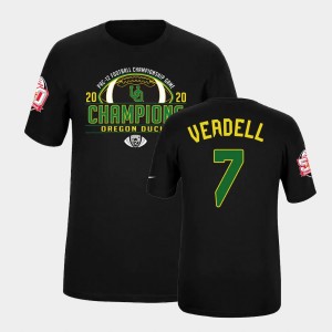Men's Oregon Ducks 2020 PAC-12 Football Champions Black CJ Verdell #7 Fiesta Bowl T-Shirt 548993-215