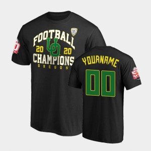 Men's Oregon Ducks 2020 PAC-12 Football Champions Black Custom #00 T-Shirt 631873-377
