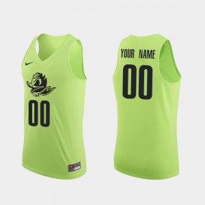 Men's Oregon Ducks Authentic Apple Green Custom #00 College Basketball Jersey 579187-293
