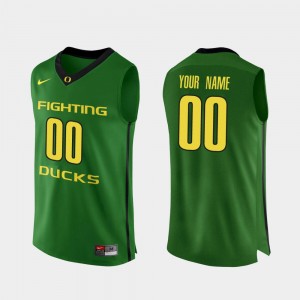 Men's Oregon Ducks Authentic Apple Green Custom #00 College Basketball Jersey 221944-325