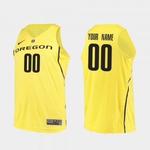 Men's Oregon Ducks Authentic Yellow Custom #00 College Basketball Jersey 261904-578