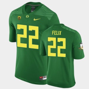 Men's Oregon Ducks Replica Green Darrian Felix #22 Game Football Jersey 125927-302