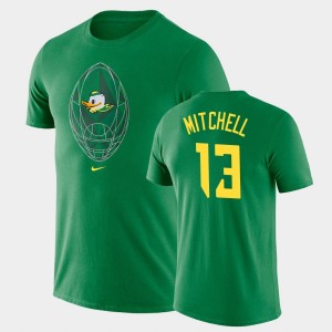 Men's Oregon Ducks Football Icon Green Dillon Mitchell #13 Legend T-Shirt 409943-121