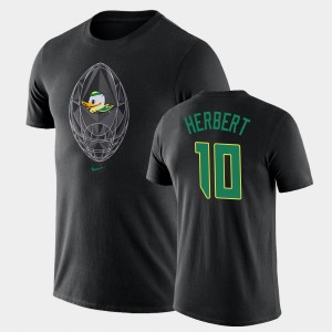 Men's Oregon Ducks Football Icon Black Justin Herbert #10 Legend T-Shirt 346399-236