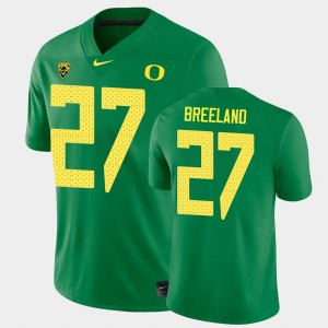 Men's Oregon Ducks College Football Green Jacob Breeland #27 Game Jersey 353868-381