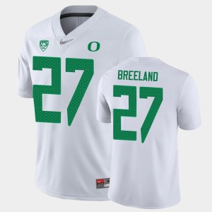 Men's Oregon Ducks Game White Jacob Breeland #27 College Football Jersey 404290-298