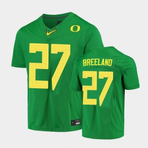 Men's Oregon Ducks Limited Green Jacob Breeland #27 Football Jersey 991509-246