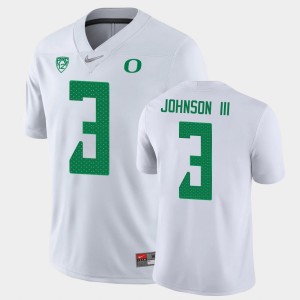 Men's Oregon Ducks Game White Johnny Johnson III #3 College Football Jersey 664423-741