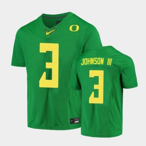Men's Oregon Ducks Limited Green Johnny Johnson III #3 Football Jersey 361476-669