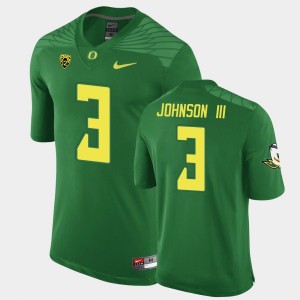 Men's Oregon Ducks Replica Green Johnny Johnson III #3 Game Football Jersey 160212-438