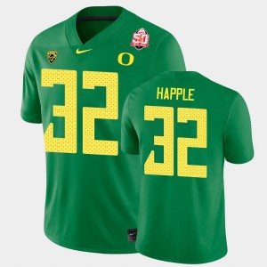 Men's Oregon Ducks 2021 Fiesta Bowl Green Jordan Happle #32 Game Jersey 872646-734