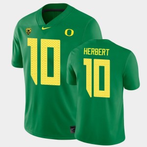 Men's Oregon Ducks College Football Green Justin Herbert #10 Game Jersey 770463-983