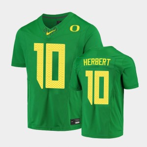 Men's Oregon Ducks Limited Green Justin Herbert #10 Football Jersey 322767-868
