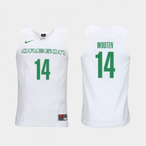 Men's Oregon Ducks Authentic Performace White Kenny Wooten #14 Elite Authentic Performance College Basketball Jersey 753282-300