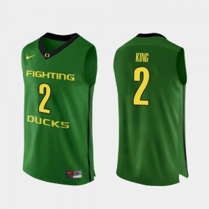 Men's Oregon Ducks Authentic Apple Green Louis King #2 College Basketball Jersey 736142-222