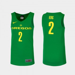 Men's Oregon Ducks Replica Green Louis King #2 College Basketball Jersey 898758-995