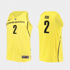 Men's Oregon Ducks Authentic Yellow Louis King #2 College Basketball Jersey 549438-868