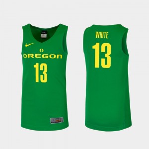 Men's Oregon Ducks Replica Green Paul White #13 College Basketball Jersey 934691-340
