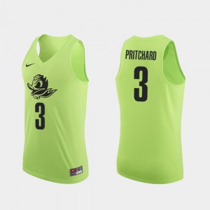 Men's Oregon Ducks Authentic Apple Green Payton Pritchard #3 College Basketball Jersey 766957-903