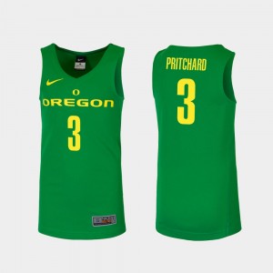 Men's Oregon Ducks Replica Green Payton Pritchard #3 College Basketball Jersey 528201-857