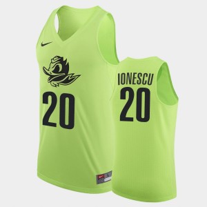 Men's Oregon Ducks Authentic Apple Green Sabrina Ionescu #20 College Basketball Jersey 656527-661