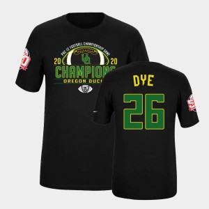 Men's Oregon Ducks 2020 PAC-12 Football Champions Black Travis Dye #26 Fiesta Bowl T-Shirt 132815-443