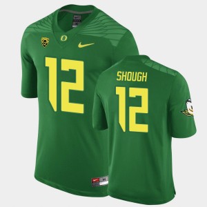 Men's Oregon Ducks Replica Green Tyler Shough #12 Game Football Jersey 641138-622