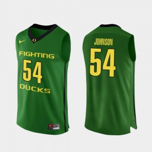Men's Oregon Ducks Authentic Apple Green Will Johnson #54 College Basketball Jersey 193216-451