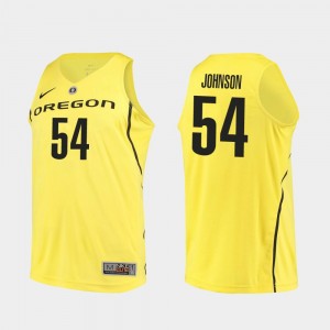 Men's Oregon Ducks Authentic Yellow Will Johnson #54 College Basketball Jersey 895740-346