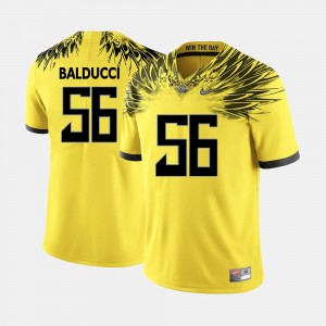 Men's Oregon Ducks College Football Yellow Alex Balducci #56 Jersey 209122-346