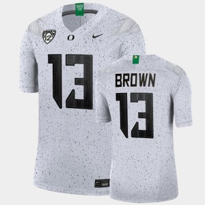 Men's Oregon Ducks College Football White Anthony Brown #13 Eggshell Limited Football Jersey 727491-217