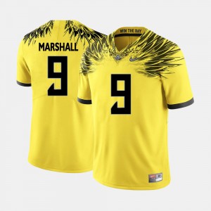 Men's Oregon Ducks College Football Yellow Byron Marshall #9 Jersey 473738-904