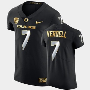 Men's Oregon Ducks Golden Edition Black CJ Verdell #7 2021-22 Champions Elite Football Jersey 362673-137
