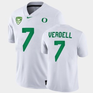 Men's Oregon Ducks College Football White CJ Verdell #7 Game Jersey 203312-720