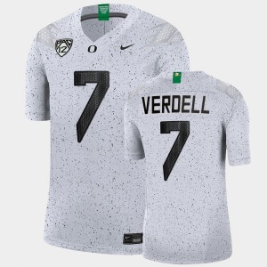 Men's Oregon Ducks College Football White CJ Verdell #7 Eggshell Limited Football Jersey 877007-435