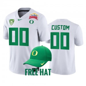Men's Oregon Ducks College Football White Custom #00 2021 Alamo Bowl Playoff Jersey 811470-491