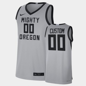 Men's Oregon Ducks College Basketball Grey Custom #00 Mighty Limited Jersey 592608-919