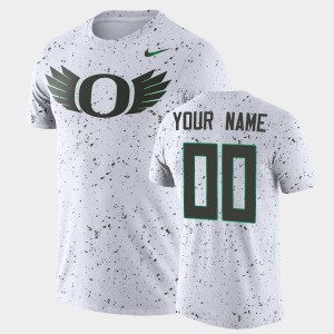Men's Oregon Ducks College Football White Green Custom #00 Disrupt Speckle Performance T-Shirt 952989-410