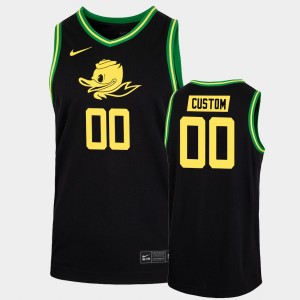 Men's Oregon Ducks College Basketball Black Custom #00 Duck Face Jersey 911332-567