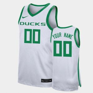 Men's Oregon Ducks Replica White Custom #00 Basketball Jersey 557698-854